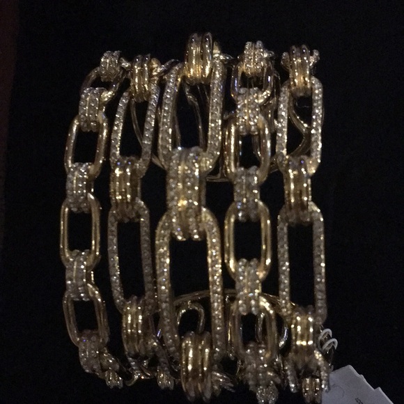 Michael Kors Iconic Links Gold Tone Cuff Bracelet - Picture 6 of 8